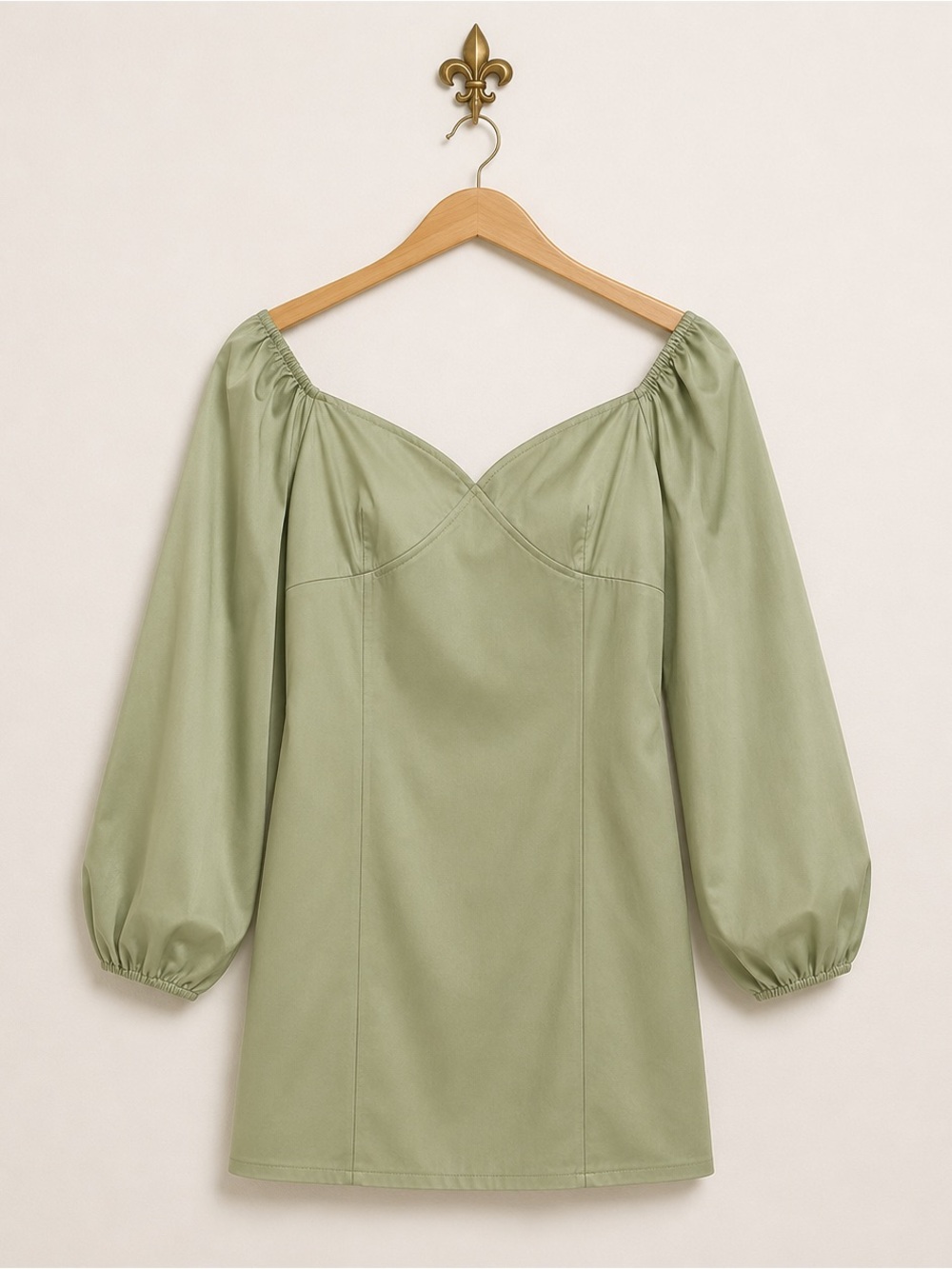 Kendall & kylie apple green off shoulder blouson sleeve dress XS